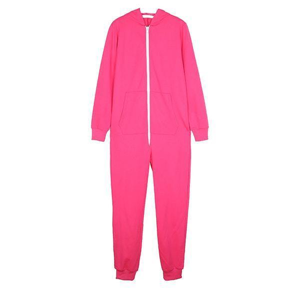 Ladies Hooded One Piece Home Wear Pajamas