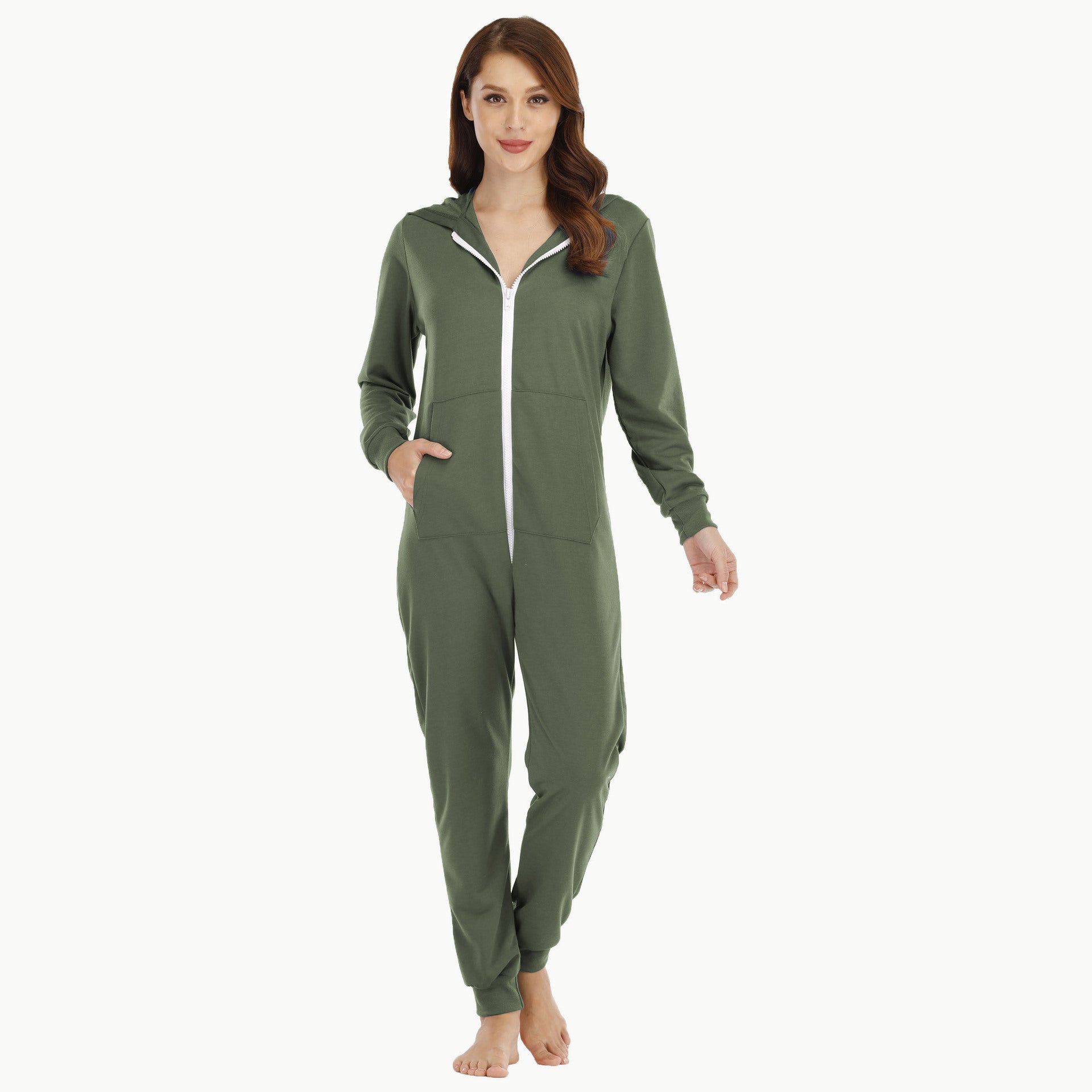 Ladies Hooded One Piece Home Wear Pajamas