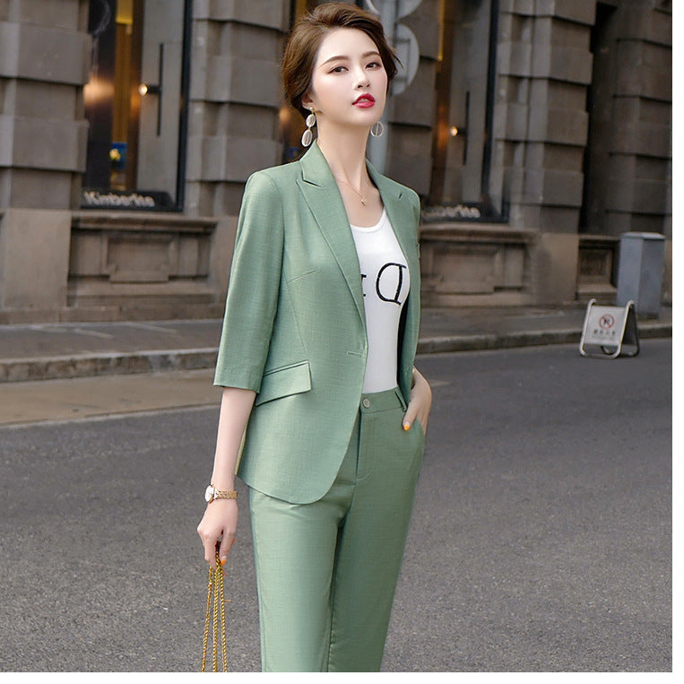 Ladies Fashion Business Wear Temperament Jacket Pants Set