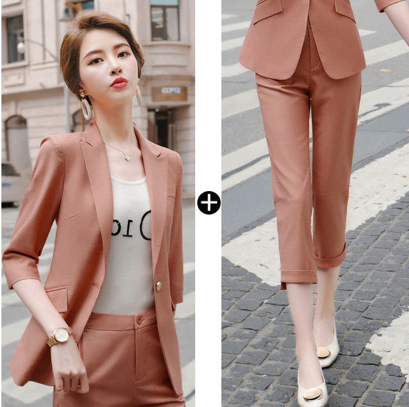 Ladies Fashion Business Wear Temperament Jacket Pants Set